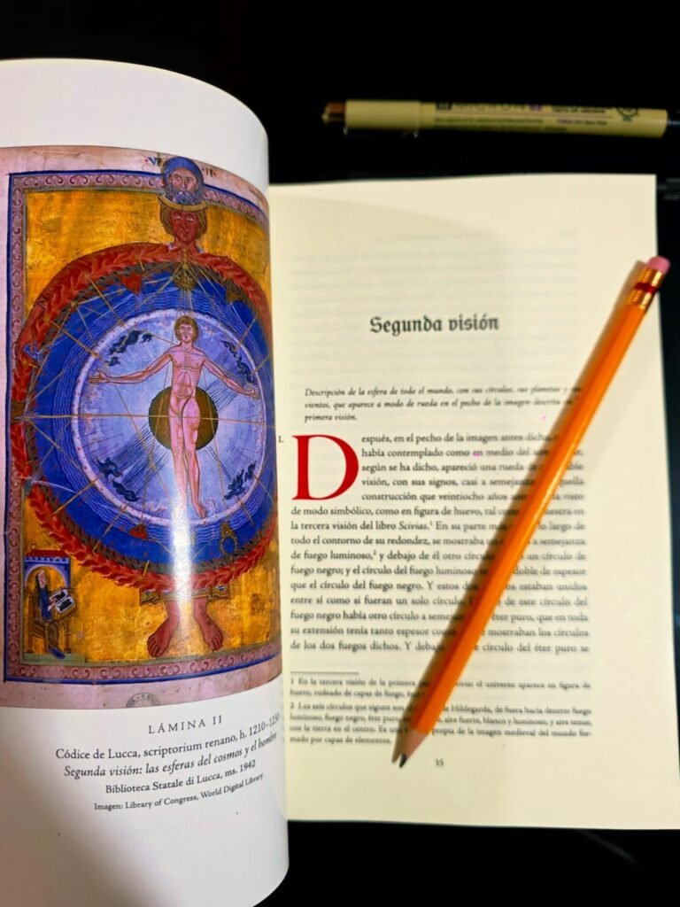 Lámina II del códice de Lucca: las esferas del cosmos y el hombre