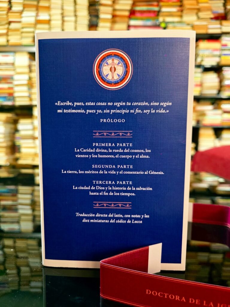 Libro de las obras divinas: contraportada con el contenido