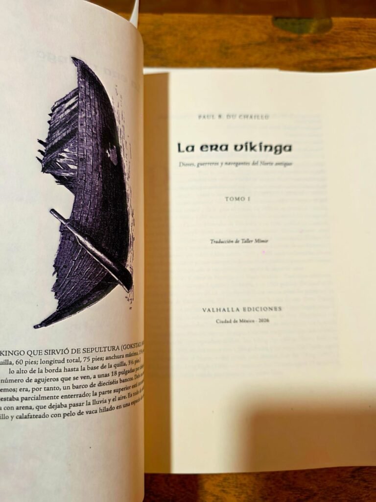 La era vikinga: portadilla y grabado del barco de Gokstad