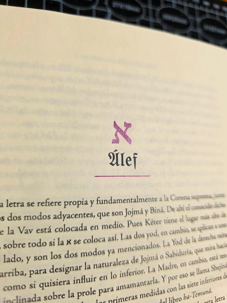 Diccionario cabalístico: inicio de la letra Álef